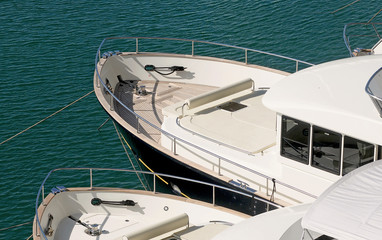 cruise yacht in the harbor