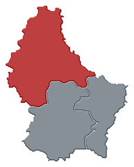 Map of Luxembourg, Diekirch highlighted