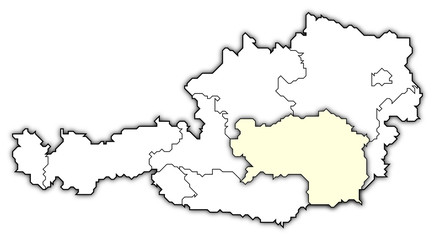 Map of Austria, Styria highlighted