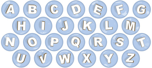 Upper case letters in bubbles