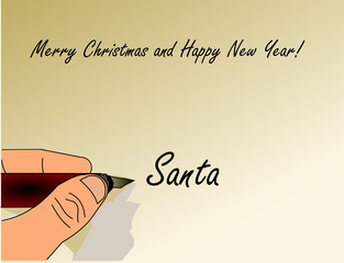Santa writing a letter