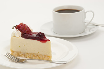 Strawberry Cheesecake and coffee