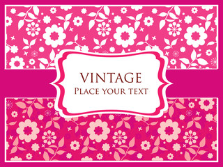 Red floral card template