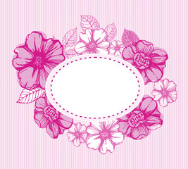 Romantic pink floral card