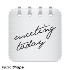 Business note book with meeting today text
