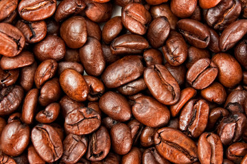 texture of the roasted coffee beans