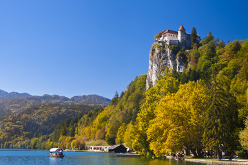 Panorama of Bled in autumn.