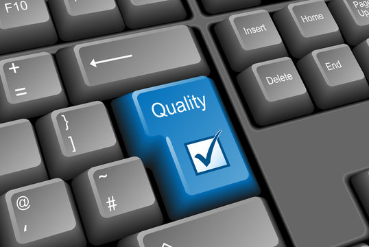 "QUALITY" Key (assured guarantee service satisfaction button)