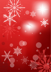 Fototapeta na wymiar bright background with red snowflakes