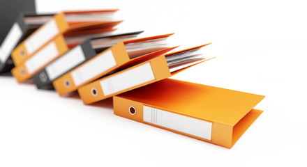 office folders on a white background