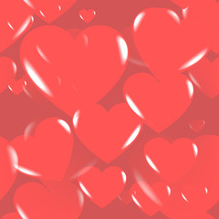 Red hearts abstract