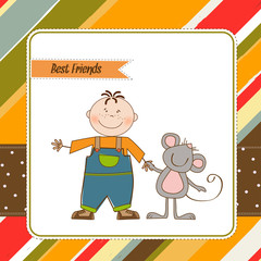 little boy with his best friend