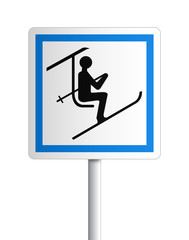 Panneau - point de départ d'un télésiège