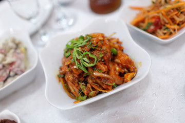 Korean salad in restaurant