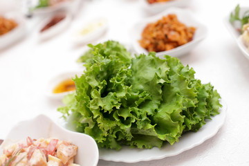 lettuce in korean restaurant