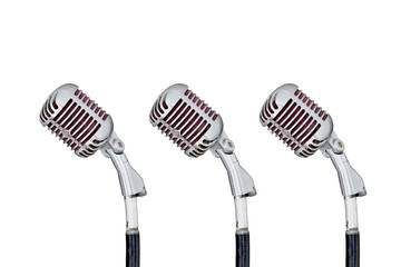 Set of Retro Microphone on white background