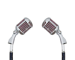 Set of Retro Microphone on white background