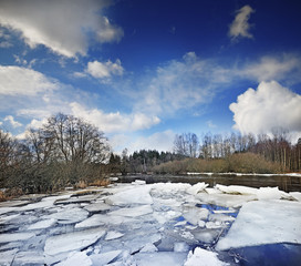 river with ice