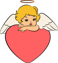 Beautiful baby angel with wings