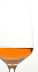 wineglass with rosé wine
