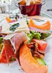 Fresh fruits salad - Delicious fresh salad with tomatoes