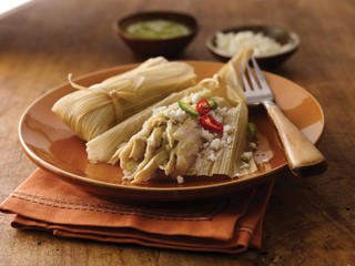 Chicken Tamales With Tomatillo Salsa