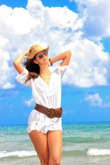  woman relaxing on the beach