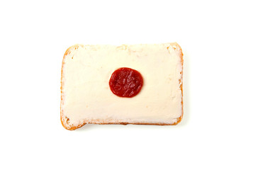 Open sandwich looking like Japanese national flag