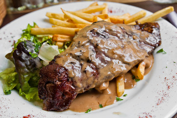 Delicious juicy steak beef meat