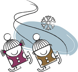 Schlittschuhe laufen am Teich