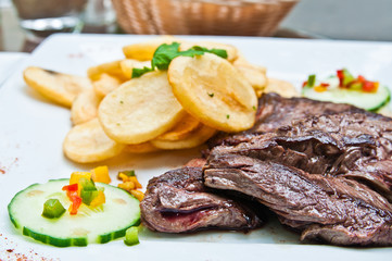 Delicious juicy steak beef meat