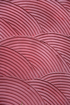modern shaped design with pink mesh wall