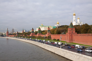 Obraz premium Moscow Kremlin and Moskva River