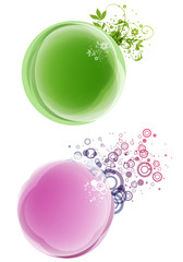 Set of elegant modern floral backgrounds