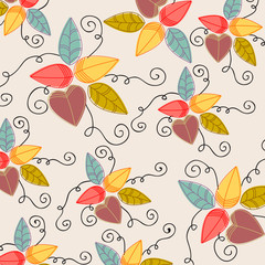 Fototapeta na wymiar Cute autumn leaves illustration