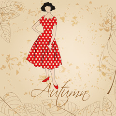 Elegant autumn vintage fashion lady
