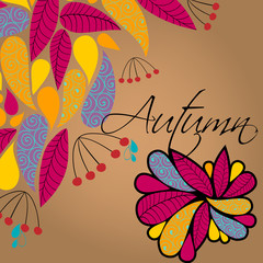 Naklejka premium Cute autumn illustration