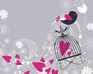 Photo sur Plexiglas Oiseaux en cages Oiseau mignon qui vole