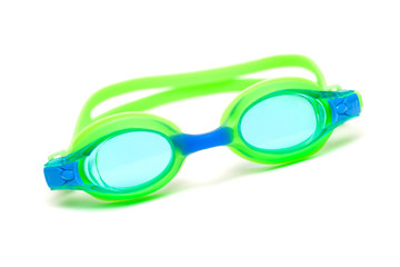 glasses for swim on white background