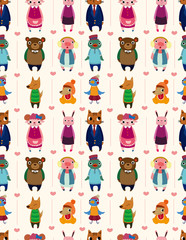 Fototapeta premium cartoon animal seamless pattern