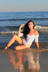 Attractive girl on the beach