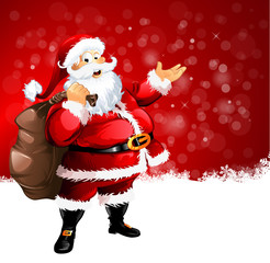 Santa red background