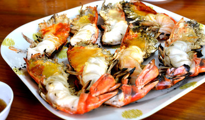 grilled shrimp Asian style food