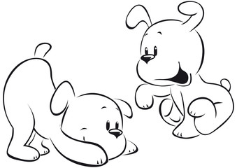 two puppies sketch