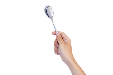 man hand holding a spoon