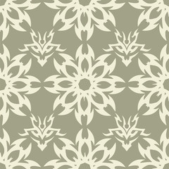 Vintage vector seamless pattern with tribal motifs