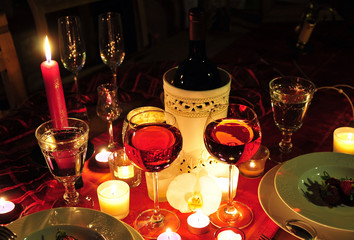 romantischer Abend Tisch  Kerzenschein