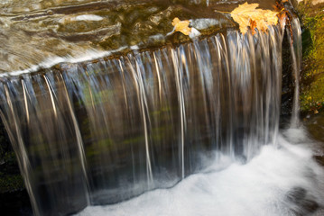 Long closeup water cascade