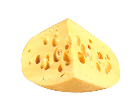 tasty cheese isolated on the white background
