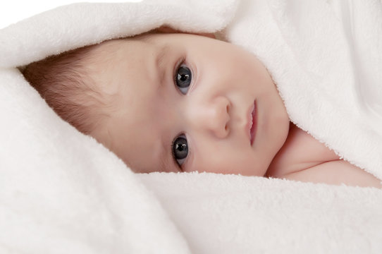 newborn in the towel